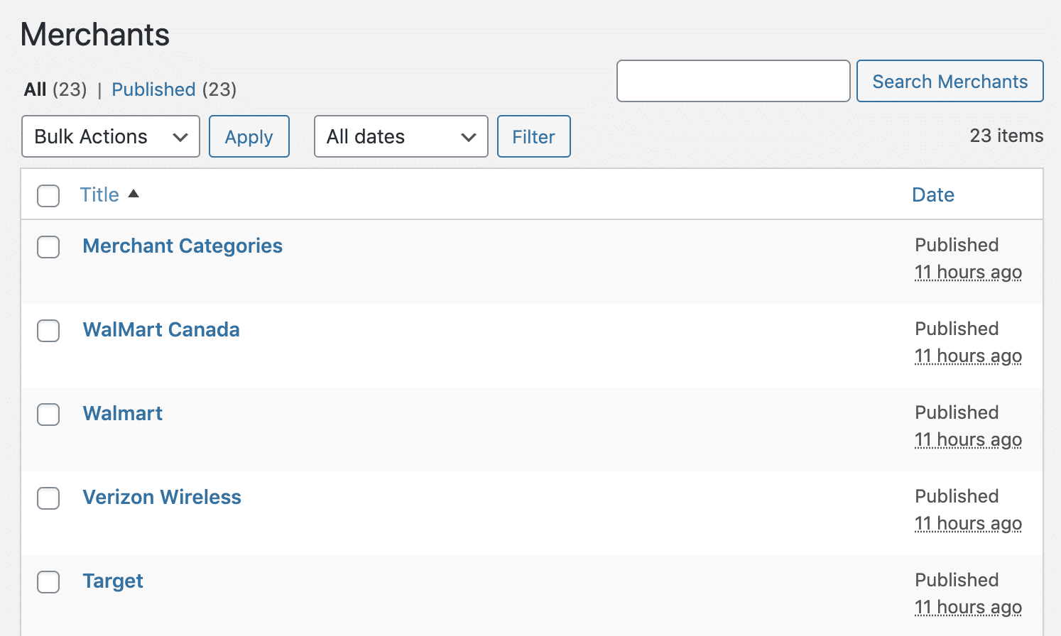 FMTC Datafeed Merchants Page