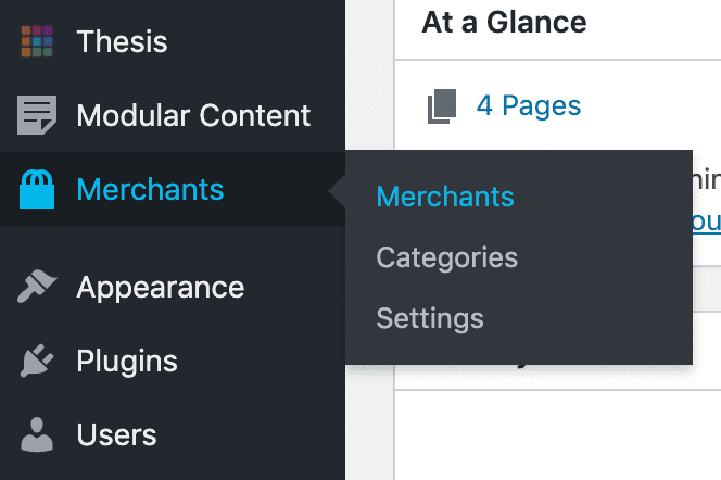 FMTC Datafeed Merchants menu